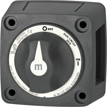 Blue Sea BS 6010200 mini dual circuit battery switch black with rotary knob