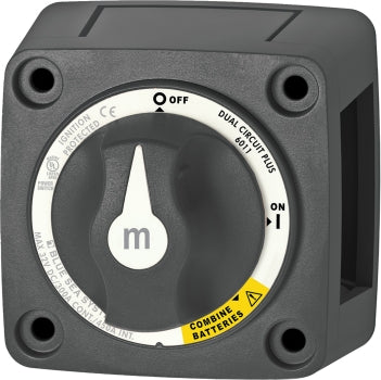 Blue Sea BS 6011200 mini dual circuit battery switch black with rotary knob