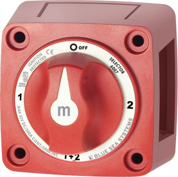 Blue Sea BS 6007 Mini 4-position battery switch red with rotary knob