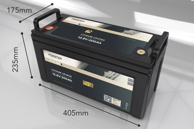 Forster 200ah 12.8V LifePo4 Premium Lithium Battery | 200α BMS 2.0 | IP67