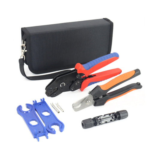 Crimping pliers set for MC4 plugs on solar cables 2.5mm² / 4mm² / 6mm²
