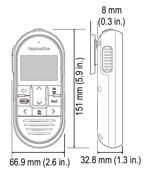 Ray63, Ray73 & Ray90/91 RayMic Handset (ohne Kabel)