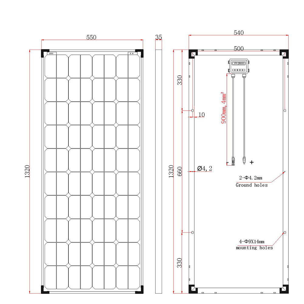 OFFGRIDTEC® SPR-150W 44V High-end Solar Panel