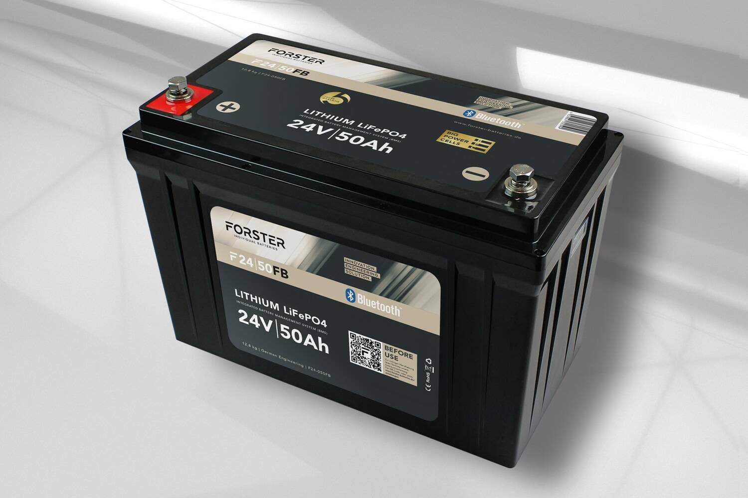 FORSTER 50Ah 25.6V Lithium Fishing Battery | BMS | Smart Bluetooth | IP67