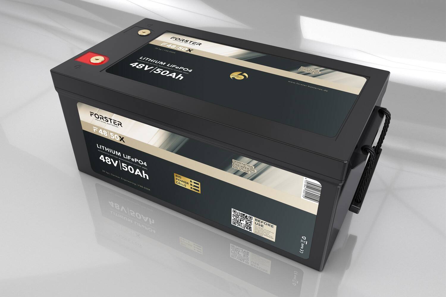 FORSTER 50Ah 51.2V LiFePO4 Premium Lithium Battery | 200A-BMS-2.0 | IP67