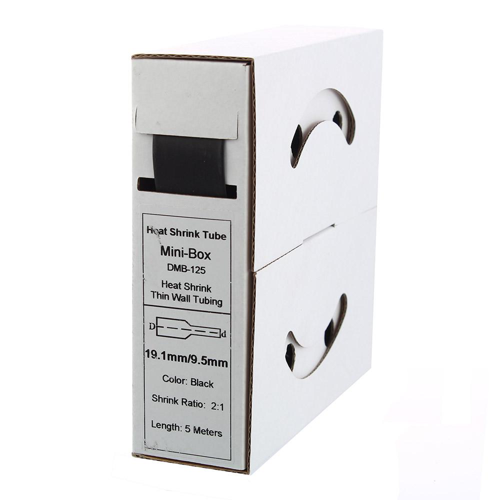 5m shrink tubing 19.1mm&gt;9.5mm black 