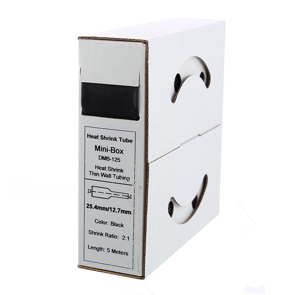5m shrink tubing 25.4mm&gt;12.7mm black 
