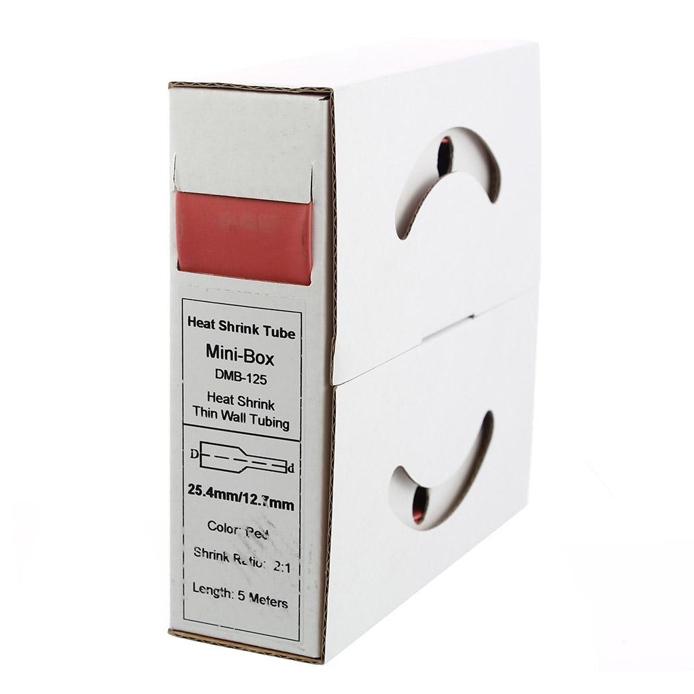5m shrink tubing 25.4mm&gt;12.7mm red 