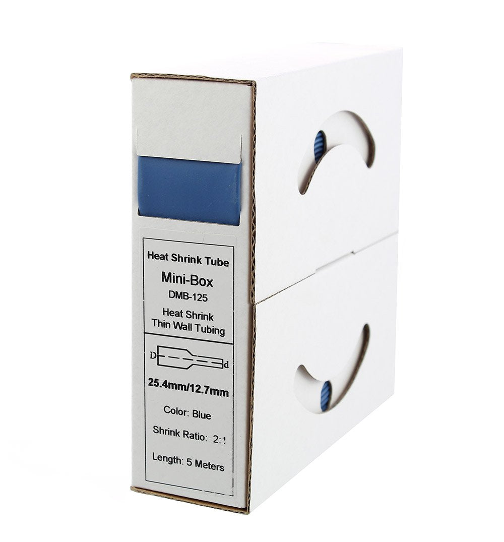 5m shrink tubing 25.4mm&gt;12.7mm blue 