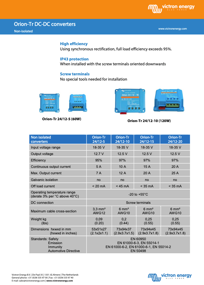 Victron Orion-Tr 24/12-20 240W DC DC Converter Converter