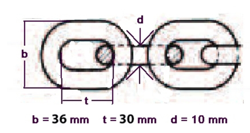 Anchor chain 10mm of fire diping iso