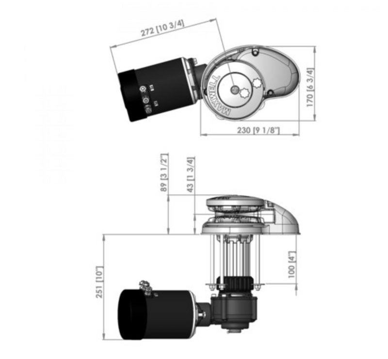 Maxwell vertikale Ankerwinde ohne Spill RC10-10, 12V