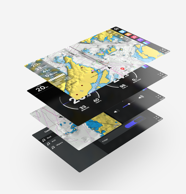 The q Experience Q2 card plotter in 12 inch MfD