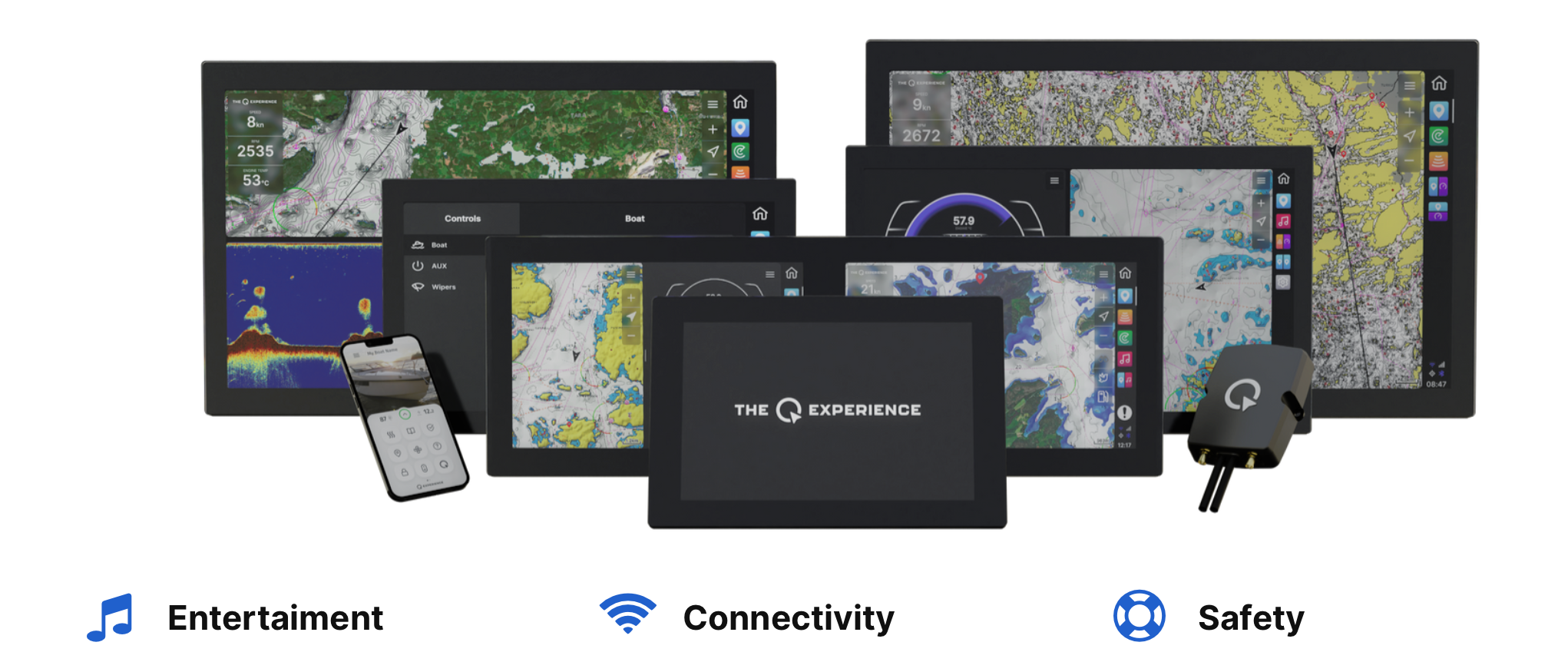 The q Experience Q2 card plotter in Dual 10 inch MfD