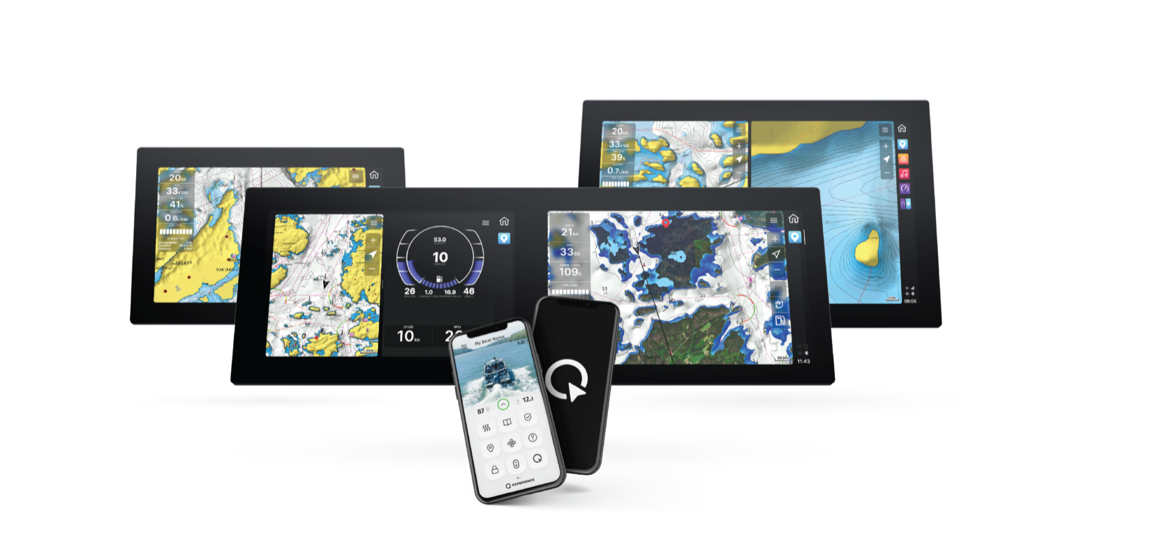 The q Experience Q2 card plotter in Dual 10 inch MfD