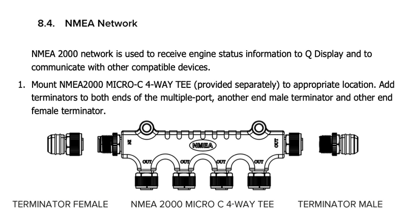 The Q Experience NMEA2000 Micro-C 4-way Tee
