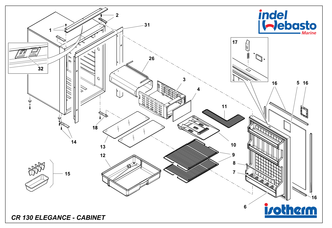 Isotherm CR130 Elegance Silver Line 12/24V