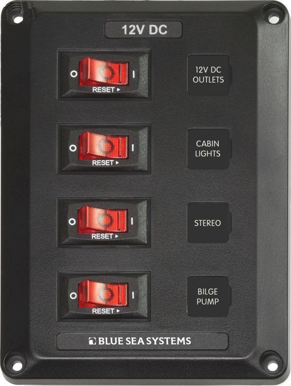 BLUE SEA - Below Deck - Control Panel - 4 circuits