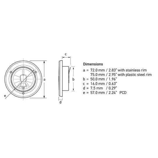 Hella EuroLED 75 Dual Colour, white/red, 12V