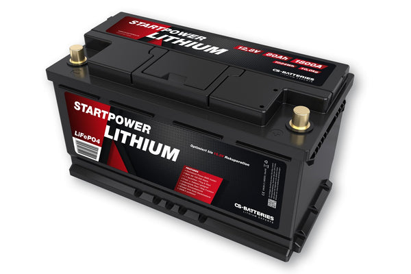 CS Lithium LifePo4 Auto Starter Batterie 12,8V | 80ah | 1800Α (en) | Multi-Connect BMS μέσα | 352 x 175 x 190mm | ~ 12,3kg | PB-EQ 180AH
