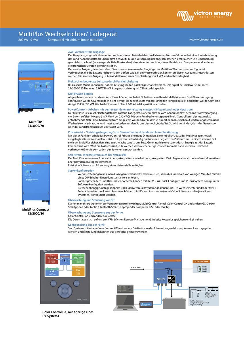 Victron MultiPlus 24/2000/50-32 230V VE.Bus 2000W 3500W inverter 50A charger