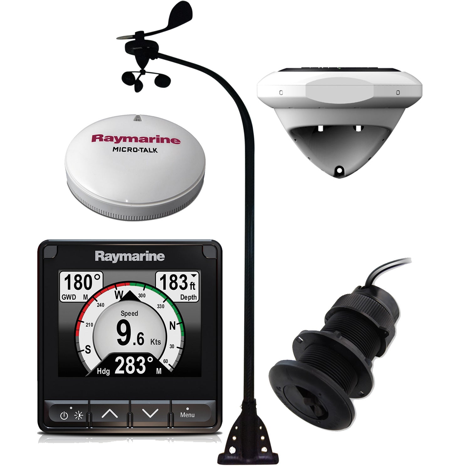 Raymarine i70s wireless wind system (vertical) with DST810, heading sensor and backbone kit