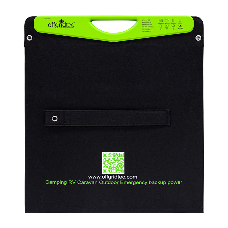 Offgridtec® 100W Hardcover Solar Bag και σύνδεση 2x 2A USB
