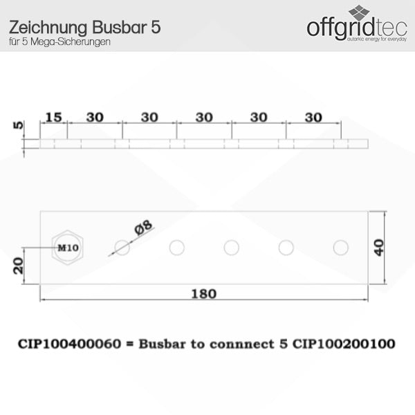 Victron BusBar 5 Megafuse high current busbar