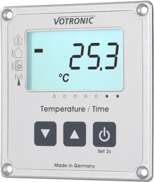 VOTRONIC LCD-Thermometer / Uhr S mit Extern-Sensor