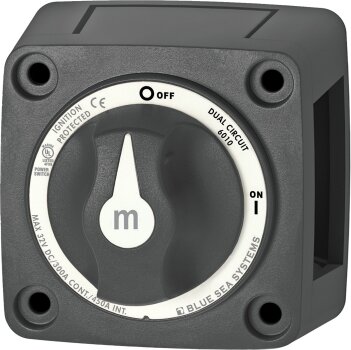 Blue Sea BS 6010200 Mini Dual Circuit Battery Switch Black with Knob