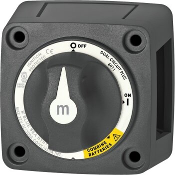 Blue Sea BS 6011200 Mini Dual Circuit Battery Switch Black with Knob