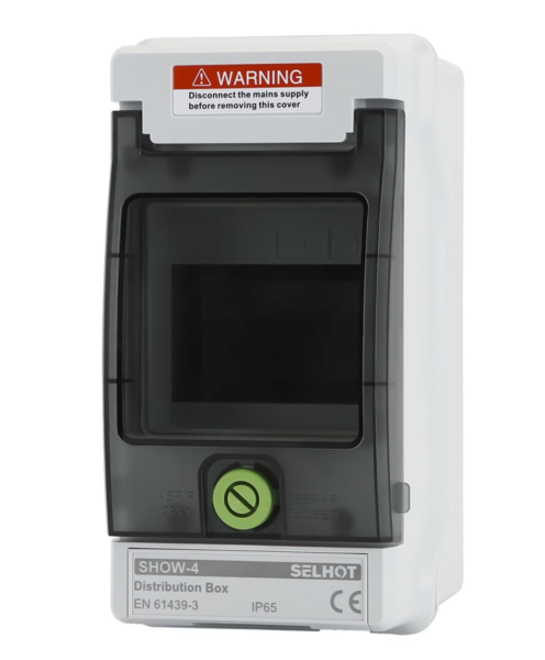 Offgridtec distribution box with 4 TE and DIN rail IP66 UV-resistant, water- and dust-protected
