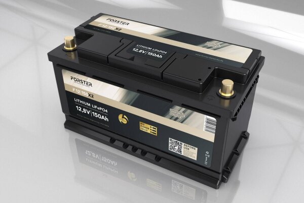 FORSTER 150Ah 12,8V Lithium LiFePO4 Premium Μπαταρία 200A-BMS-2.1 500A Bluetooth Mess-Shunt Ducato Ford PSA 1920Wh IP67