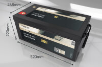 FORSTER 300Ah 12,8V Lithium LiFePO4 Premium Batterie 200A-BMS-2.1 500A Bluetooth Mess-Shunt 3840Wh IP67