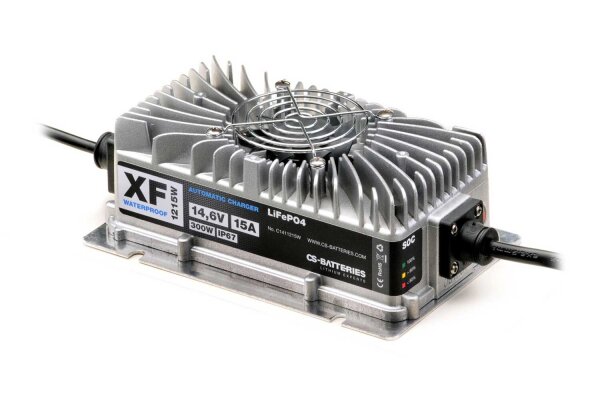 CS-ELECTRONIC XF2420W Automatic Waterproof LiFePO4 24V/20A Charger in Metal Housing - 600W - Waterproof IP67