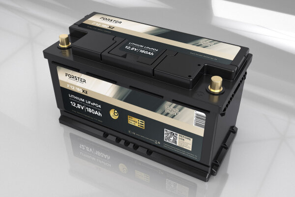 FORSTER 180Ah 12,8V Lithium LiFePO4 Premium Battery | 200A-BMS-2.1 |  2304Wh I 500A Bluetooth Shunt