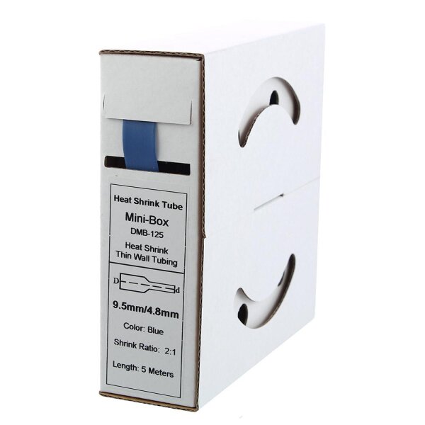 5m Θερμοσυστελλόμενο σωληνάκι 9,5mm>4,8mm μπλε