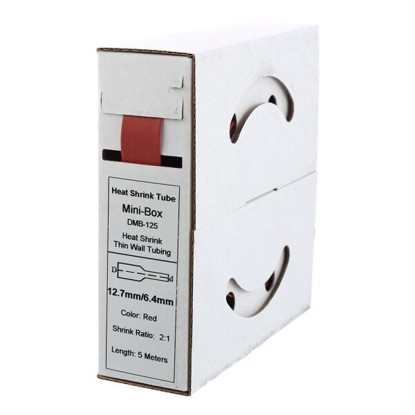 5m Θερμοσυστελλόμενο σωληνάκι 12,7mm>6,4mm κόκκινο