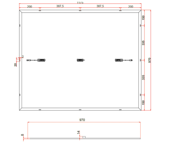 Offgridtec® Balcony Solar Panel Set 24V 2x 200W with Slim Aluminum Frame and Metal Cable Ties