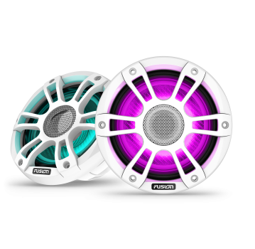 Fusion SG-F883W - 8,8 ιντσών ομοαξονικό ηχείο θαλάσσης, λευκό, κλασική γρίλια, 280 Watt (ζεύγος)