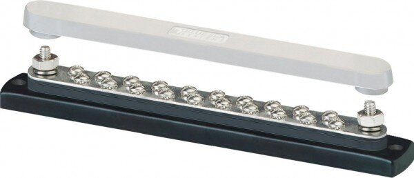 BLUE SEA - Sammelschiene 150A - 2 Bolzen Ø 6,3 mm + 20 Ansch